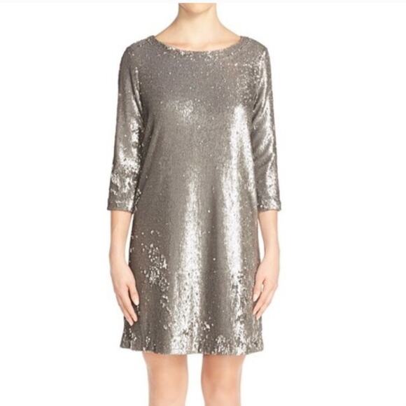 BB Dakota Metallic Long Sleeve Dress - Picture 1 of 6